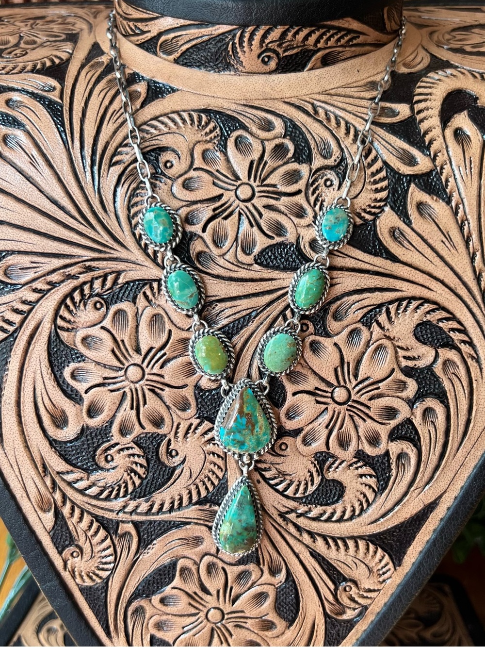 Sterling Silver Kingman Turquoise Lariat Necklace